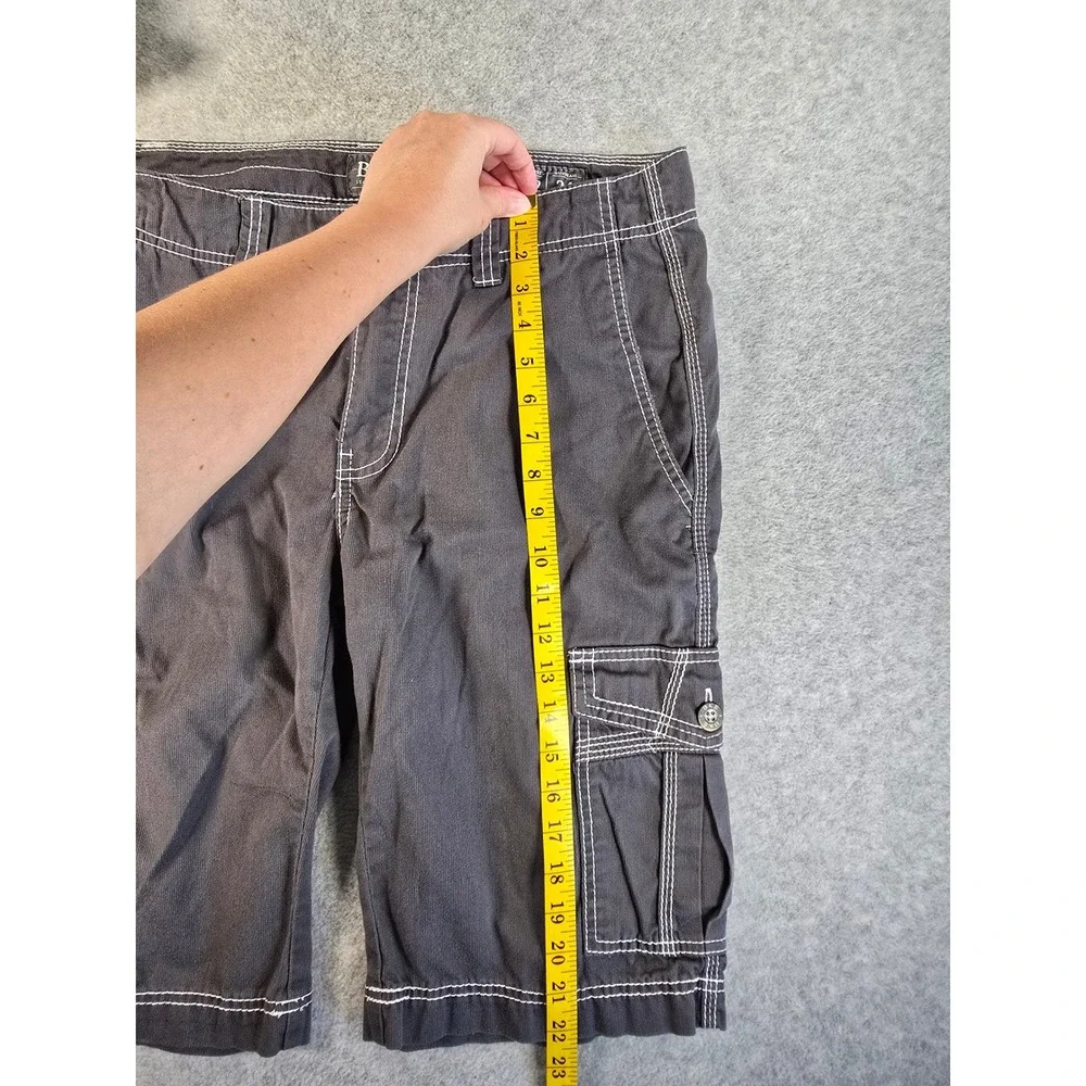 BKE Chase Standard Fit Cargo Shorts Mens 32 Gray Contrast Stitch Utility Y2K